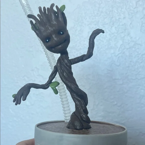 Disney Groot Water Bottle with Straw - Brown and Gray - Picture 2 of 5